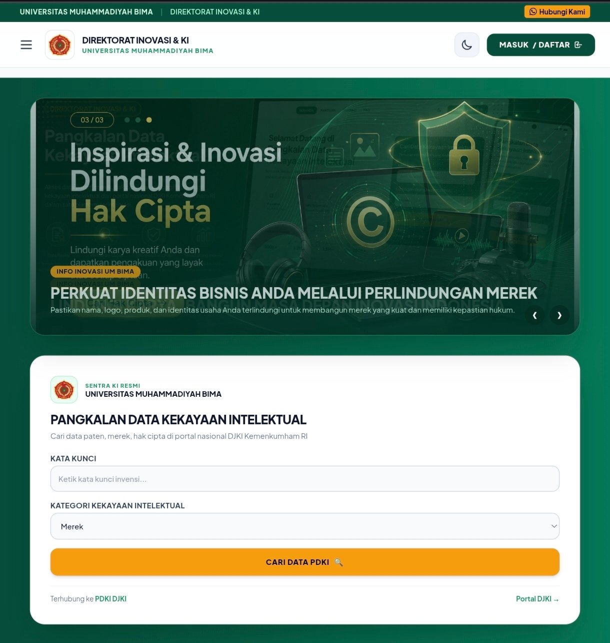 Portal Direktorat Inovasi dan Kekayaan Intelektual (KI) Universitas Muhammadiyah Bima (UM BIMA)